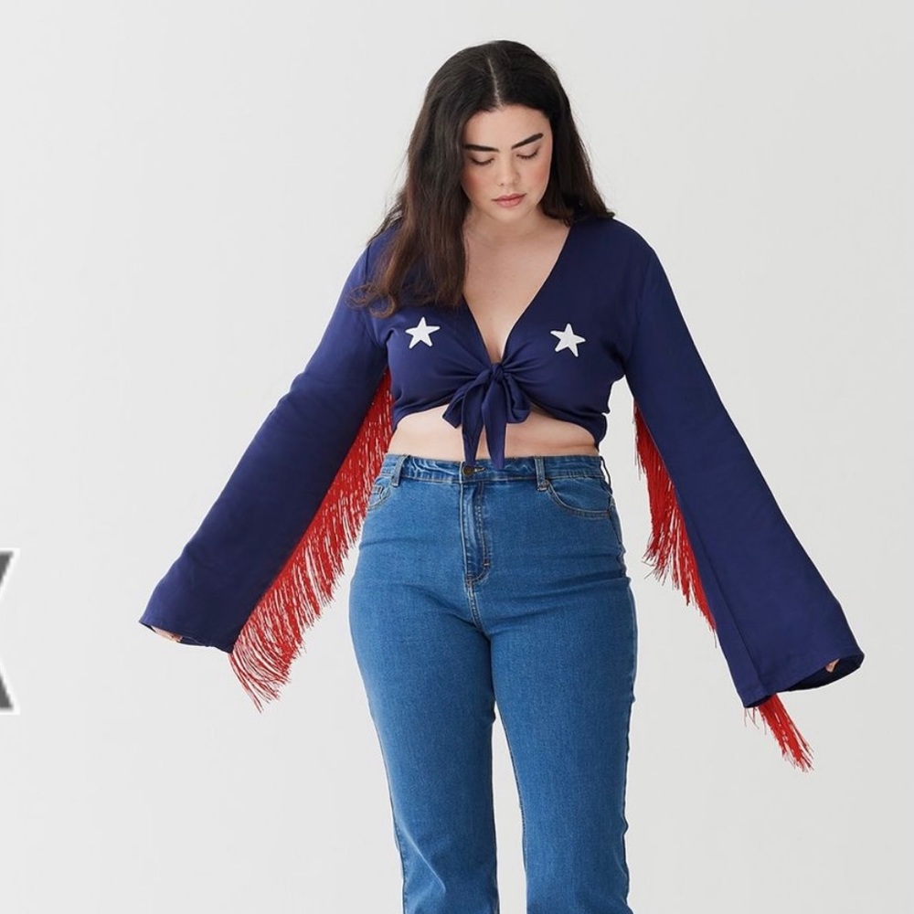 Lazy oaf tie front western top